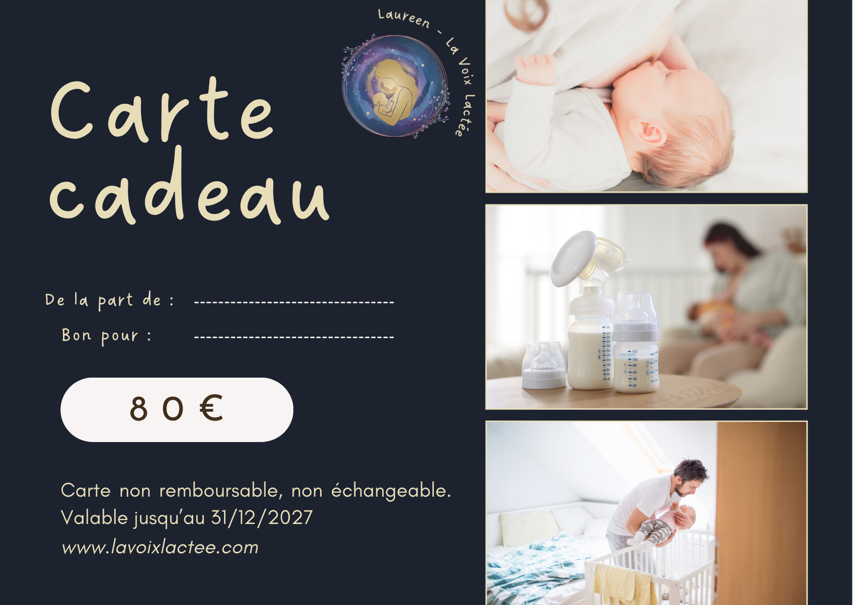 offrir une carte cadeau ou un bon cadeau allaitement et sommeil